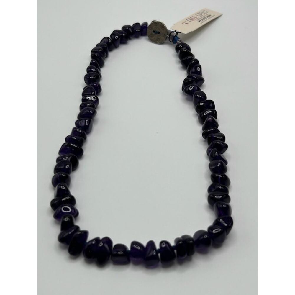 NWT Peyote Bird Amethyst Chip Beads Necklace Genuine Stone Sterling Silver 17" - Picture 5 of 9